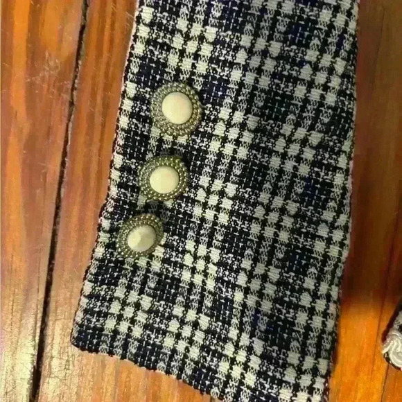 Veronica Beard Inspired Navy Plaid Blazer By New York Style Sz 10 NWOT - Picture 5 of 7